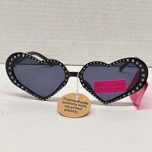 Betsey Johnson Glam & Glitter Jewel Heart Sunglasses